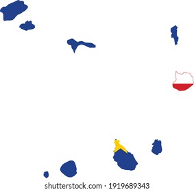 Flag of Cameroon cropped inside its Cape Verde