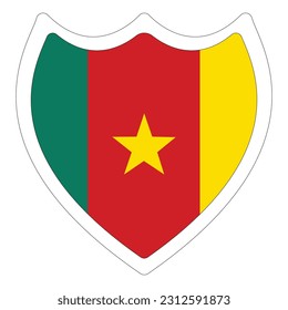 Flag of Cameroon. Cameroon flag in design shape 