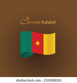 The flag of Cameroon with Golden typography