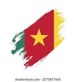 Flag of Cameroon Grunge Brush Stroke Style vector