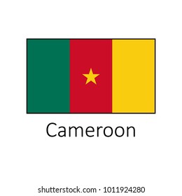 Flag of cameroon icon on white background
