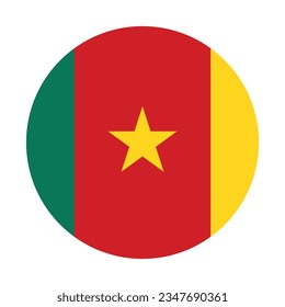 Flag of Cameroon. Flag icon. Standard color. Circle icon flag. Computer illustration. Digital illustration. Vector illustration.