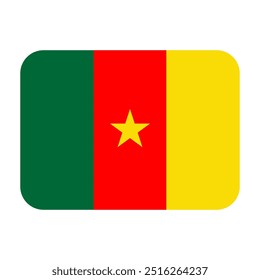 Flag of Cameroon icon vector. Cameroon flag emoticon illustration.