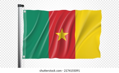 Bandera de Camerún sobre fondo transparente en formato vectorial
