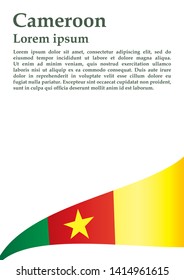Flag of Cameroon, Republic of Cameroon. Template for award design, an official document with the flag of Cameroon. Bright, colorful vector illustration.