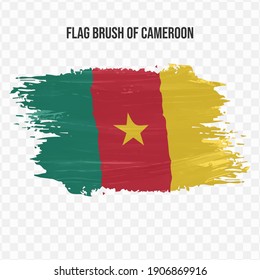 Flag Of Cameroon in texture brush  with transparent background, vector illustration in eps file