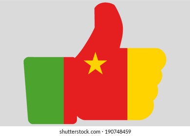 The flag of Cameroon in a Thumbs Up Icon
