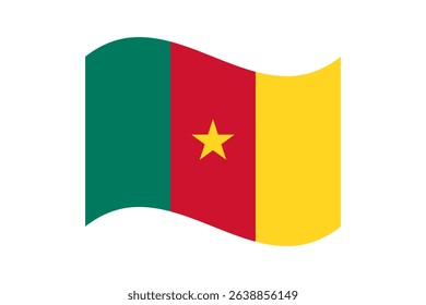 Flag of Cameroon. Cameroon wavy flag digital vector illustration. Fluttering flag.