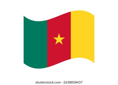 Flag of Cameroon. Cameroon wavy flag digital vector illustration. Fluttering flag.