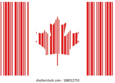 The Flag of Canada in a Barcode Format