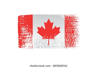 Flag of Canada with brush stroke background.