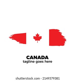  flag of canada brush stroke background