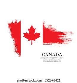 Flag of Canada, brush stroke background