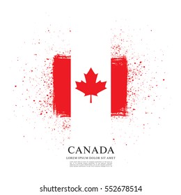 Flag of Canada, brush stroke background