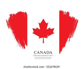 Flag of Canada, brush stroke background