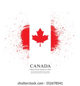 Flag of Canada, brush stroke background