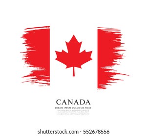 Flag of Canada, brush stroke background