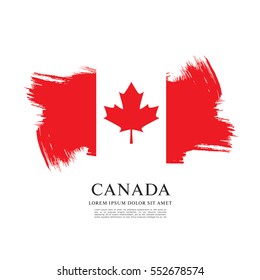 Flag of Canada, brush stroke background