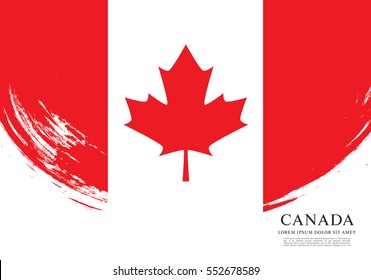 Flag of Canada, brush stroke background