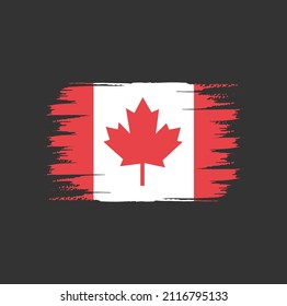 Flag of Canada with brush style