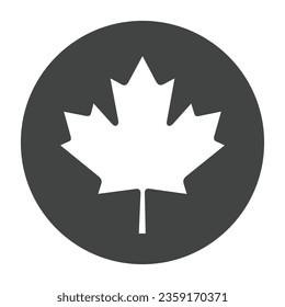 Flag of Canada. Button flag icon. Grey icon. Circle icon flag. Computer illustration. Digital illustration. Vector illustration.
