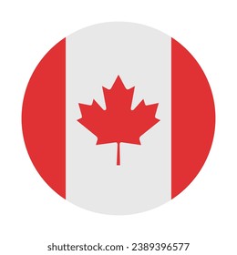 Flagge Kanadas. Button-Flag-Symbol. Standardfarbe. Circle Icon Flag. Computergrafik. Digitale Illustration. Vektorgrafik.