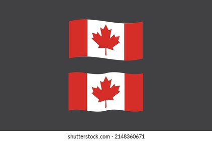 Flag of Canada. Canadian national symbol. Red maple leaf.