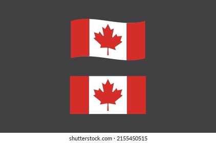 Flag of canada. Canadian national symbol. Red maple leaf.