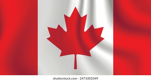 Flag of Canada. Canadian national symbol in official colors. Template icon. Abstract vector background.