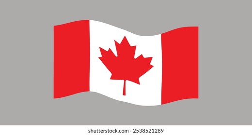 Flag of Canada. Canadian national symbol in official colors. Template icon. Abstract vector background.