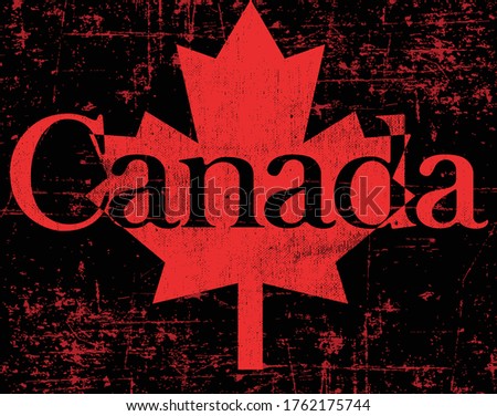 Flag of Canada . A canadian flag with a texture,brush stroke background,vector grunge styled flag