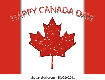 Flag of Canada, celebration of Canada day on the 1st of July, Canada flag. Vector Illustration.