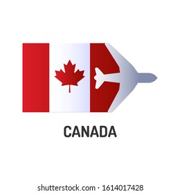 Flag of Canada color flat icon. Airline network. International flights. Popular tourist destination. Vector element for web page, mobile app, promo. UI UX GUI design element. 