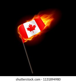 Flag of Canada. Concept Illustration of Crisis or War Conflict with Canadian flag