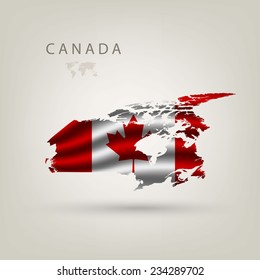 Flag of canada as a country with a shadow