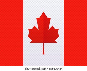 Flag of Canada with fabric texture.Vector illustration.Eps 10