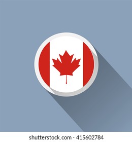 Flag of Canada. Flat design style. Canadian Flag. Maple Leaf.