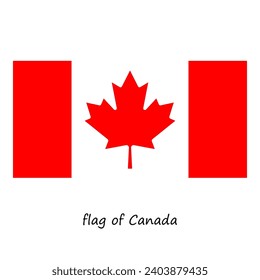 the flag of Canada in a flat style isolated on a white background. the national symbol of Canada. stock vector illustration. EPS 10.