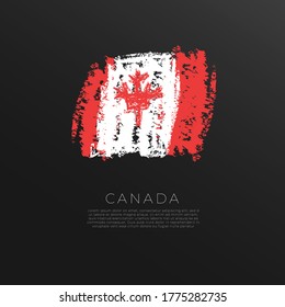 Flag of Canada in Grunge Brush Stroke : Vector Illustration