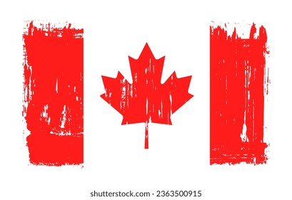 Flag of Canada in grunge style.