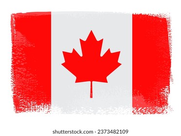 Flag of Canada in grunge style.