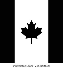 Flag of Canada. Flag icon. The black icon. A square flag. Computer illustration. Digital illustration. Vector illustration.