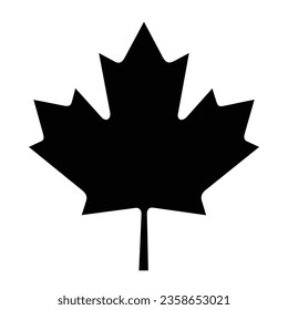 Flag of Canada. Flag icon. The black icon. A square flag. Computer illustration. Digital illustration. Vector illustration.