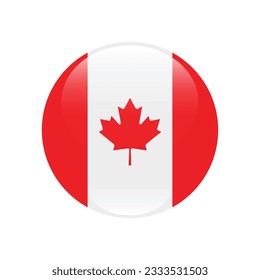 Flag of Canada. Flag icon. Standard color. Circle icon flag. 3d illustration. Computer illustration. Digital illustration. Vector illustration.