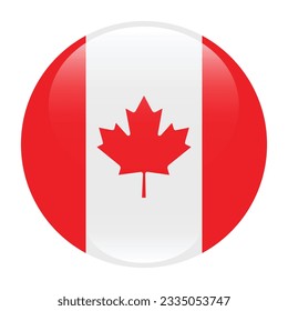 Flag of Canada. Flag icon. Standard color. Circle icon flag. 3d illustration. Computer illustration. Digital illustration. Vector illustration.
