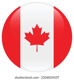 Bandera de Canadá. Icono de marca. Color estándar. Indicador de icono de círculo. 3 quinquies ilustración. Ilustración del equipo. Ilustración digital. Ilustración vectorial.