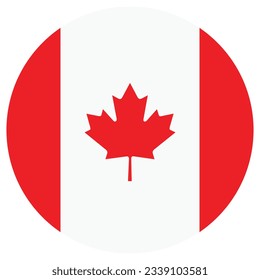 Flag of Canada. Flag icon. Standard color. Circle icon flag. 3d illustration. Computer illustration. Digital illustration. Vector illustration.