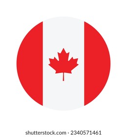 Bandera de Canadá. Icono de marca. Color estándar. Indicador de icono de círculo. 3 quinquies ilustración. Ilustración del equipo. Ilustración digital. Ilustración vectorial.