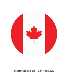 Bandera de Canadá. Icono de marca. Color estándar. Indicador de icono de círculo. 3 quinquies ilustración. Ilustración del equipo. Ilustración digital. Ilustración vectorial.