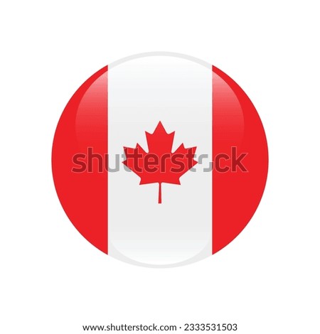 Flag of Canada. Flag icon. Standard color. Circle icon flag. 3d illustration. Computer illustration. Digital illustration. Vector illustration.